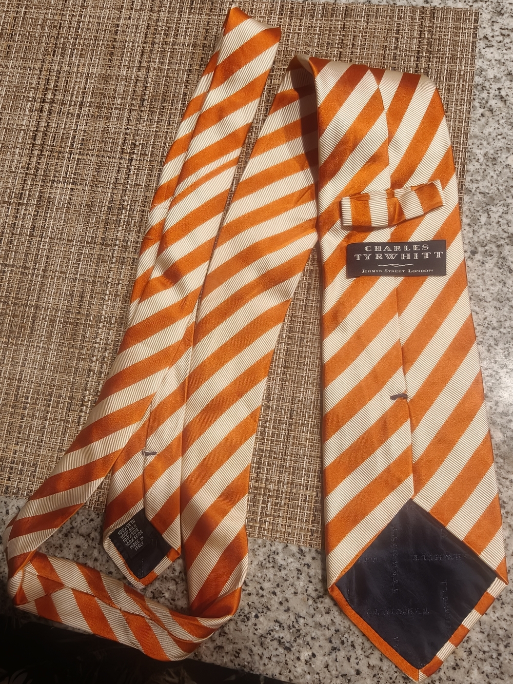 Charles Tyrwhitt Orange and White silk tie